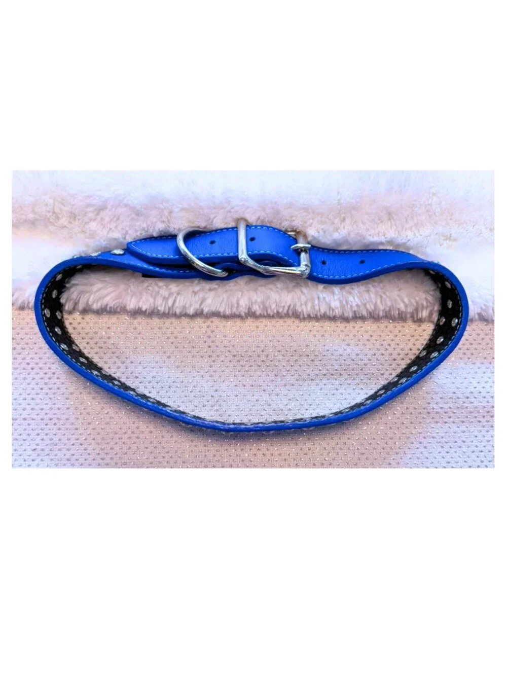Swarovski Crystal Italian Leather Dog Collar (Like New) - Size 26